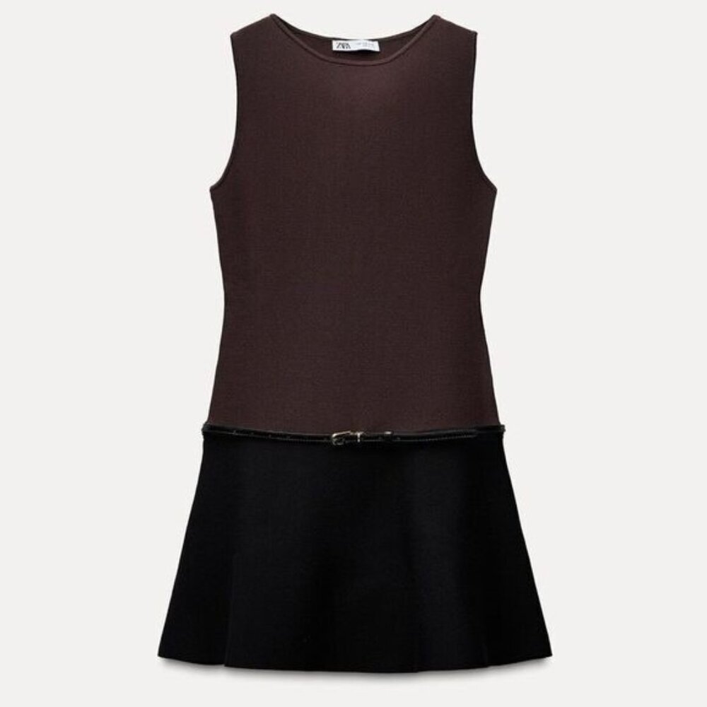 Zara belted knit mini dress in Medium NWT